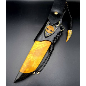 ШЕРШЕНЬ ІІІ ніж ручної роботи Павла Гончаренка, сталь - к110 в обкладках з к110 через латунь і нікель, 61 HRC. Photo 3